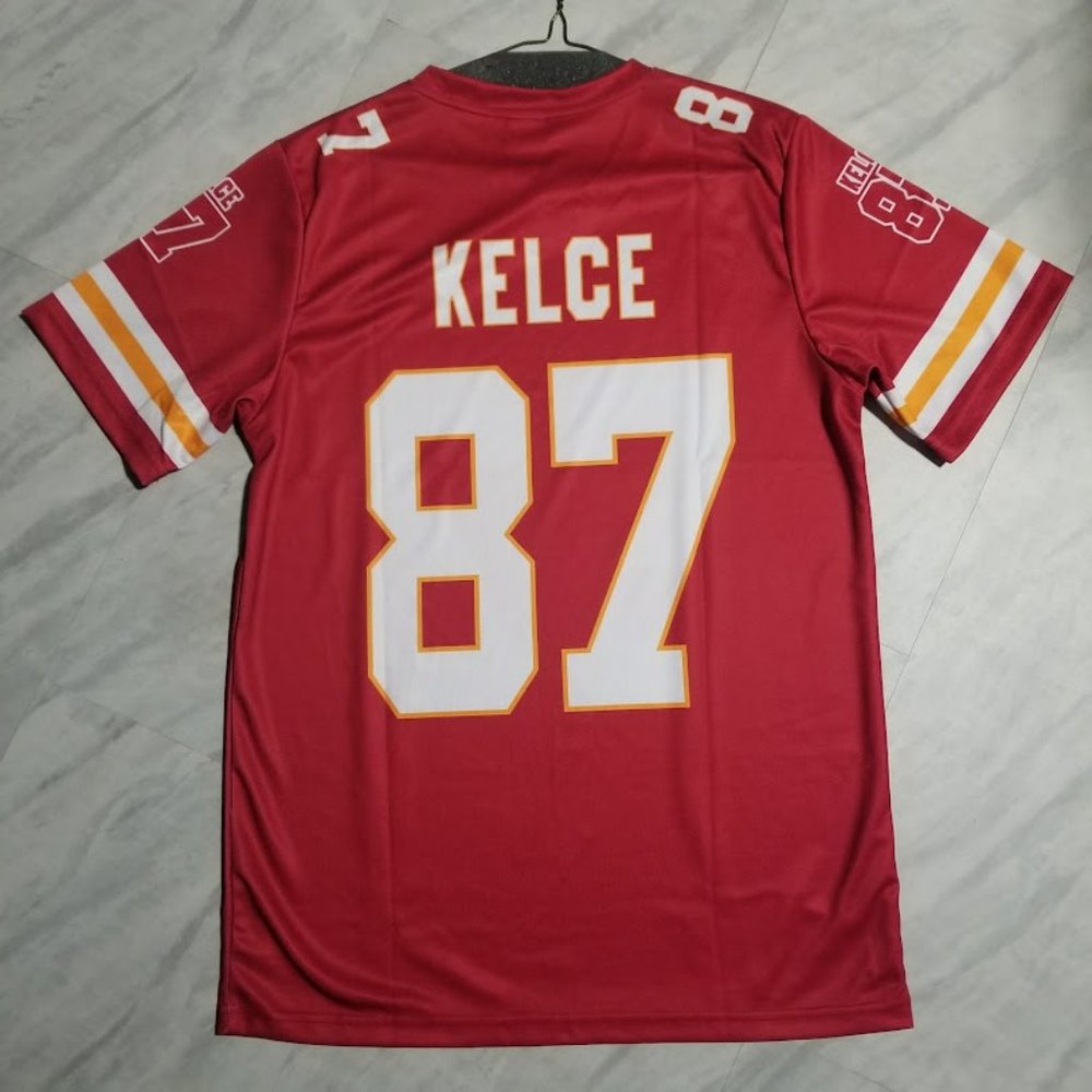 TRAVIS KELCE 87 - KANSAS CITY CHIEFS RED PRINTED FOOTBALL JERSEY